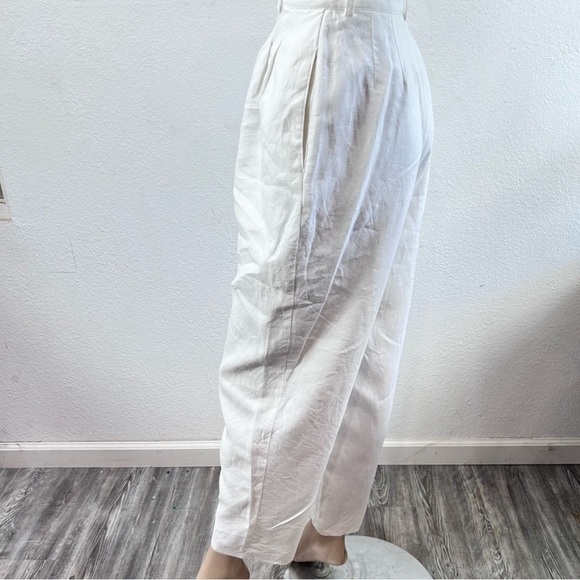 Vintage Amanda Smith Pure Linen white high rise pants size:10 - Picture 9 of 15